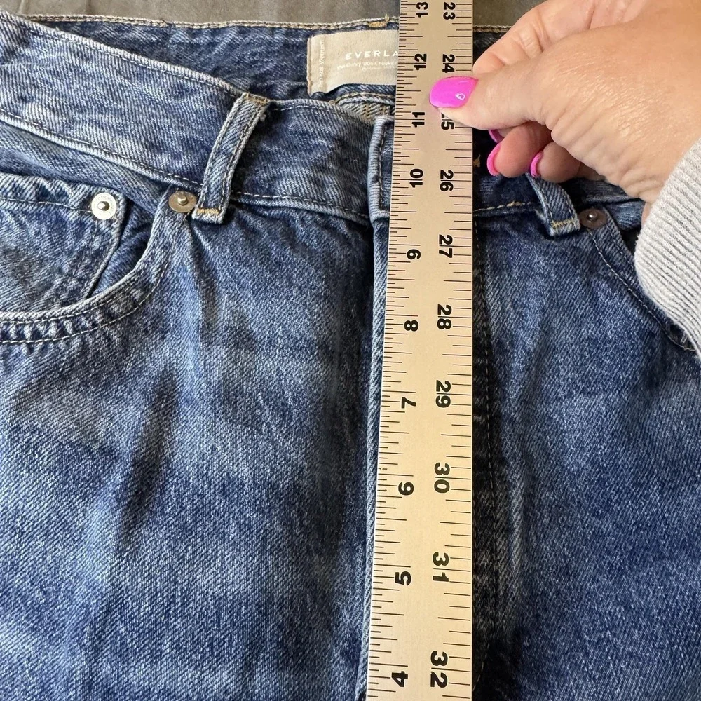 Everlane Womens Jeans 28 Blue Curvy 90s Cheeky Straight High Rise Organic Cotton